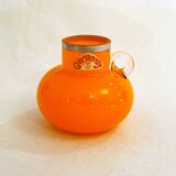 Petit vase opalin orange vintage Carnaby 1960'