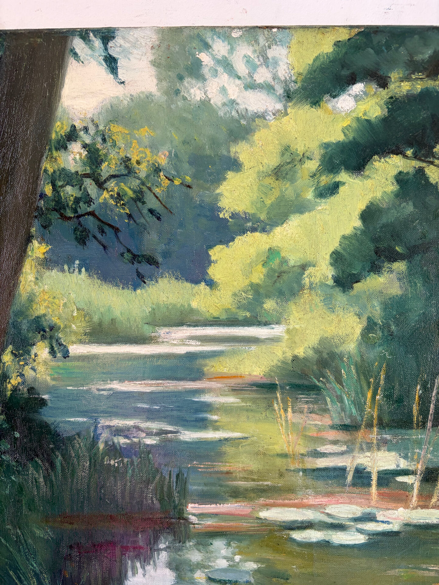 Lac aux nénuphars, huile sur toile