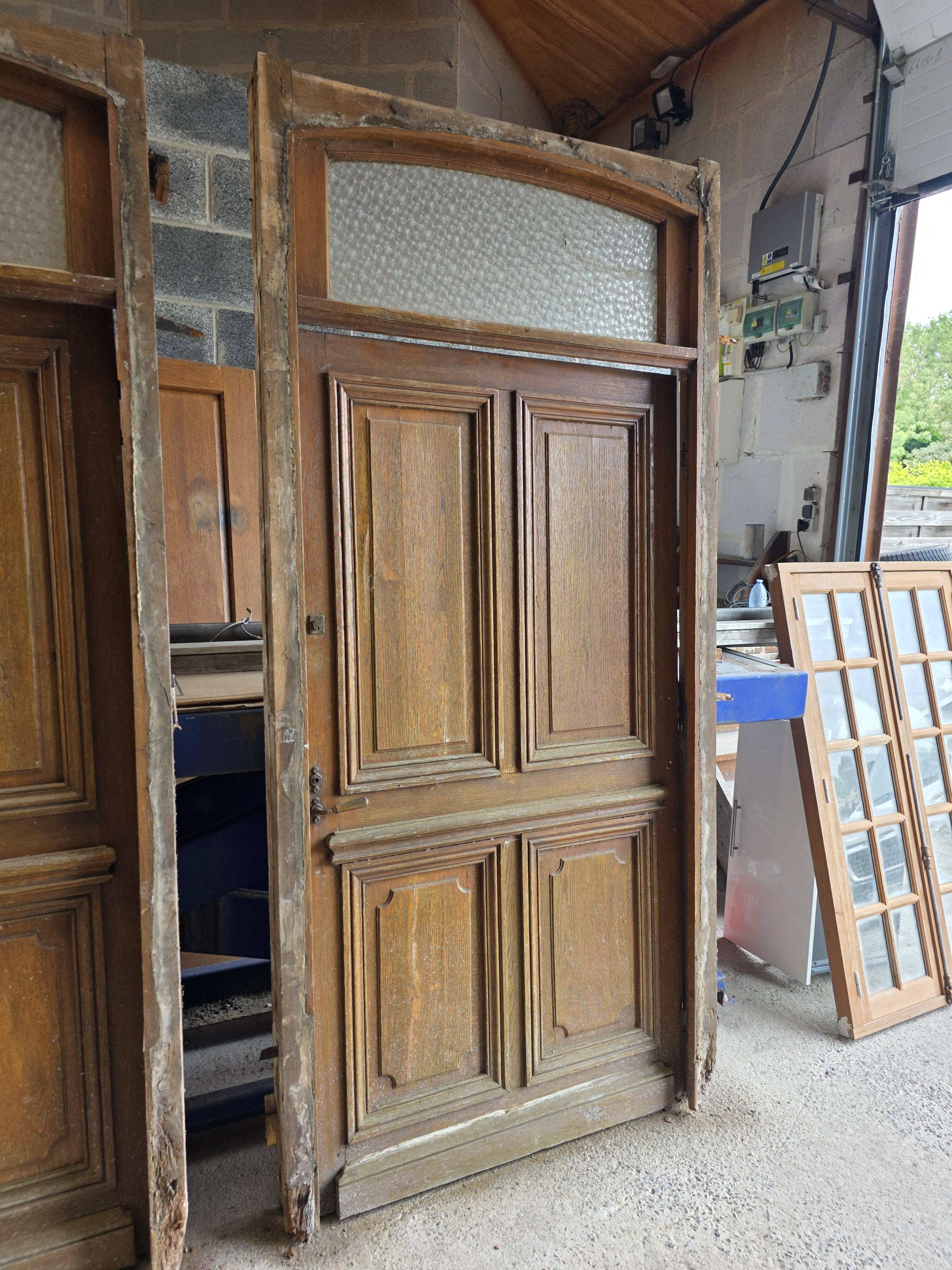 Solid oak entrance door 19th century