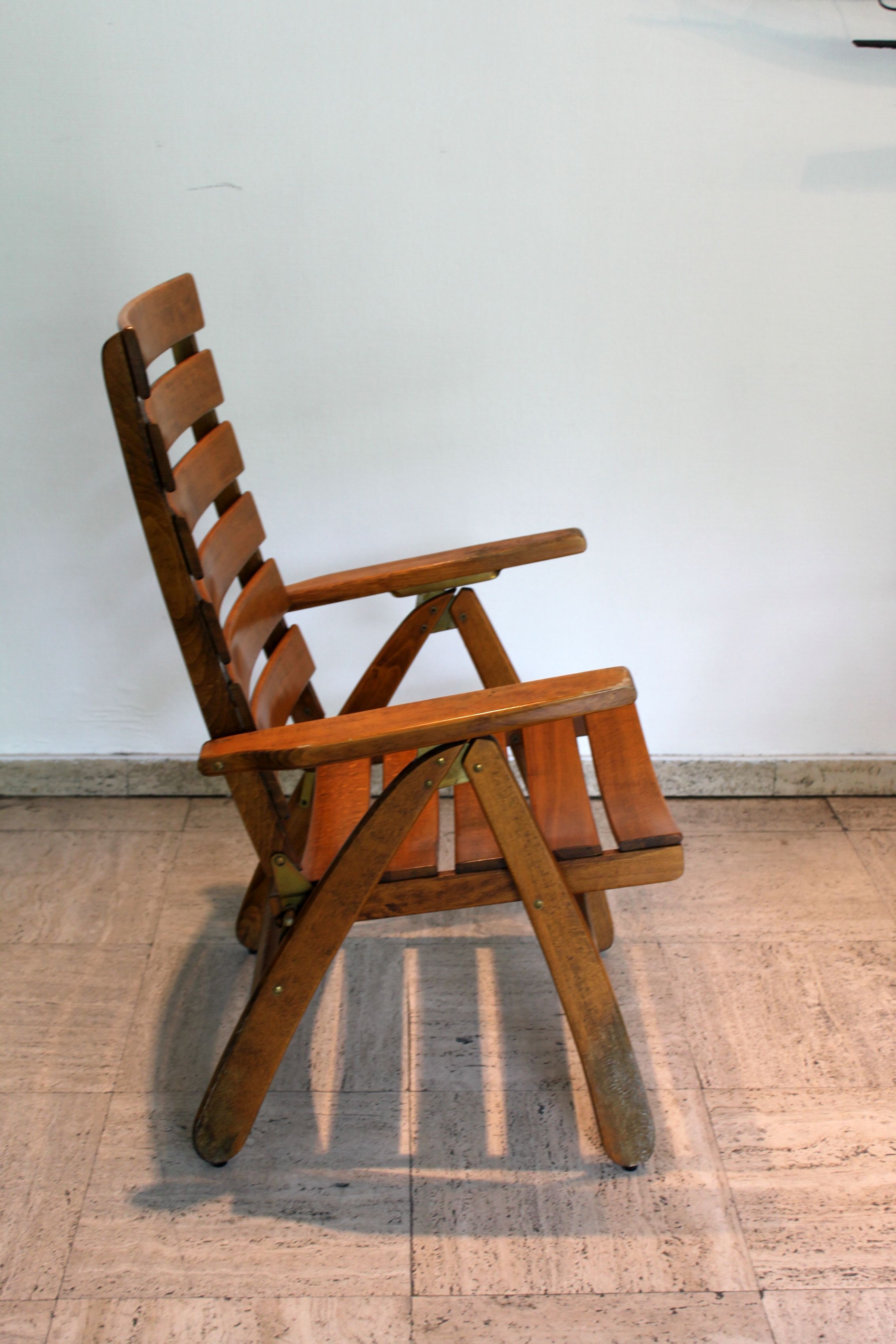 Folding chair in wood Fisher Möbel, 1970.