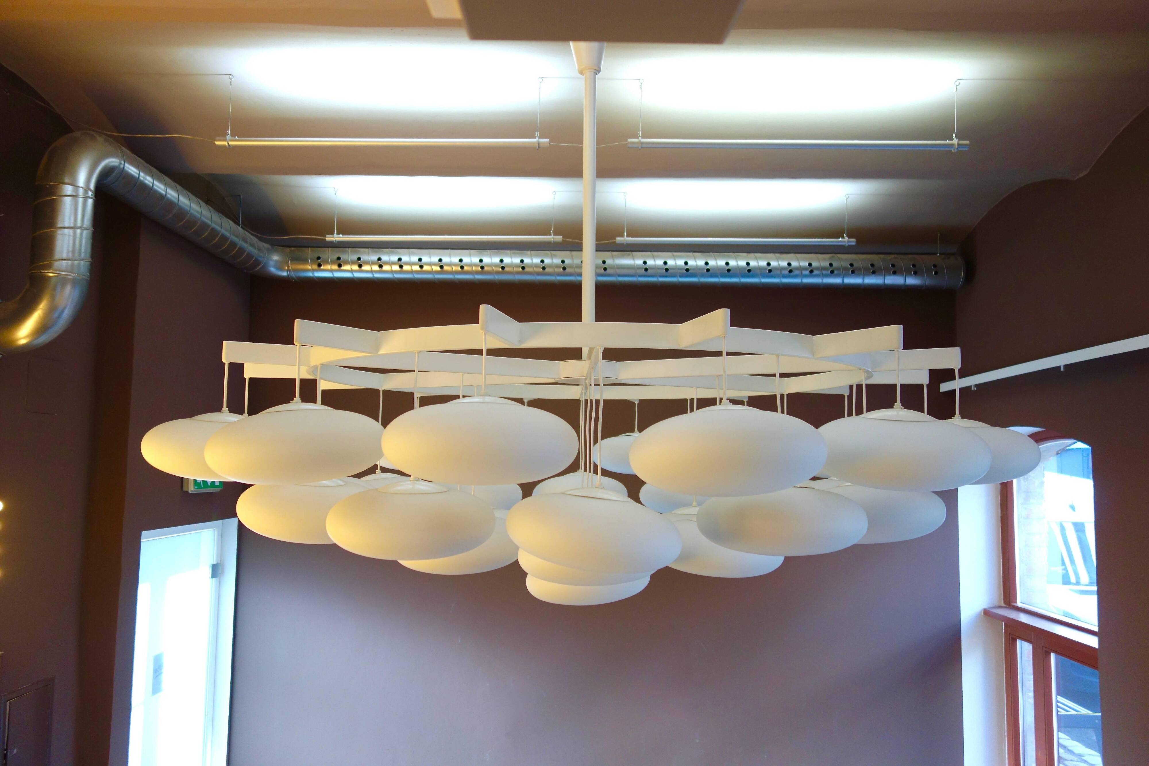 Impressive large modern cloud chandelier from the mid-century Milchhalle Vienna.