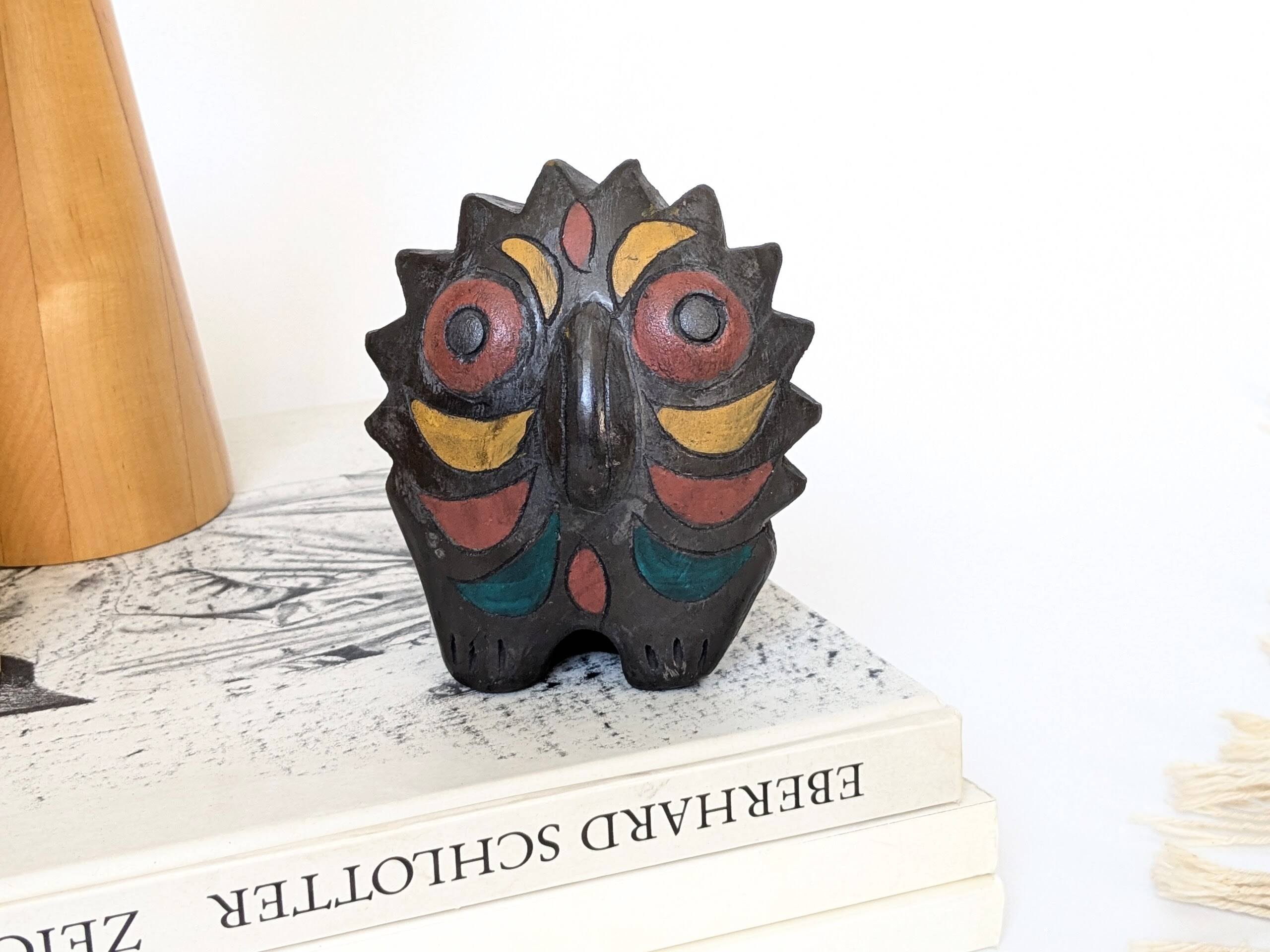 Mexican Pottery Owl from the 70s | Barro Negro Oaxaca | Midcentury