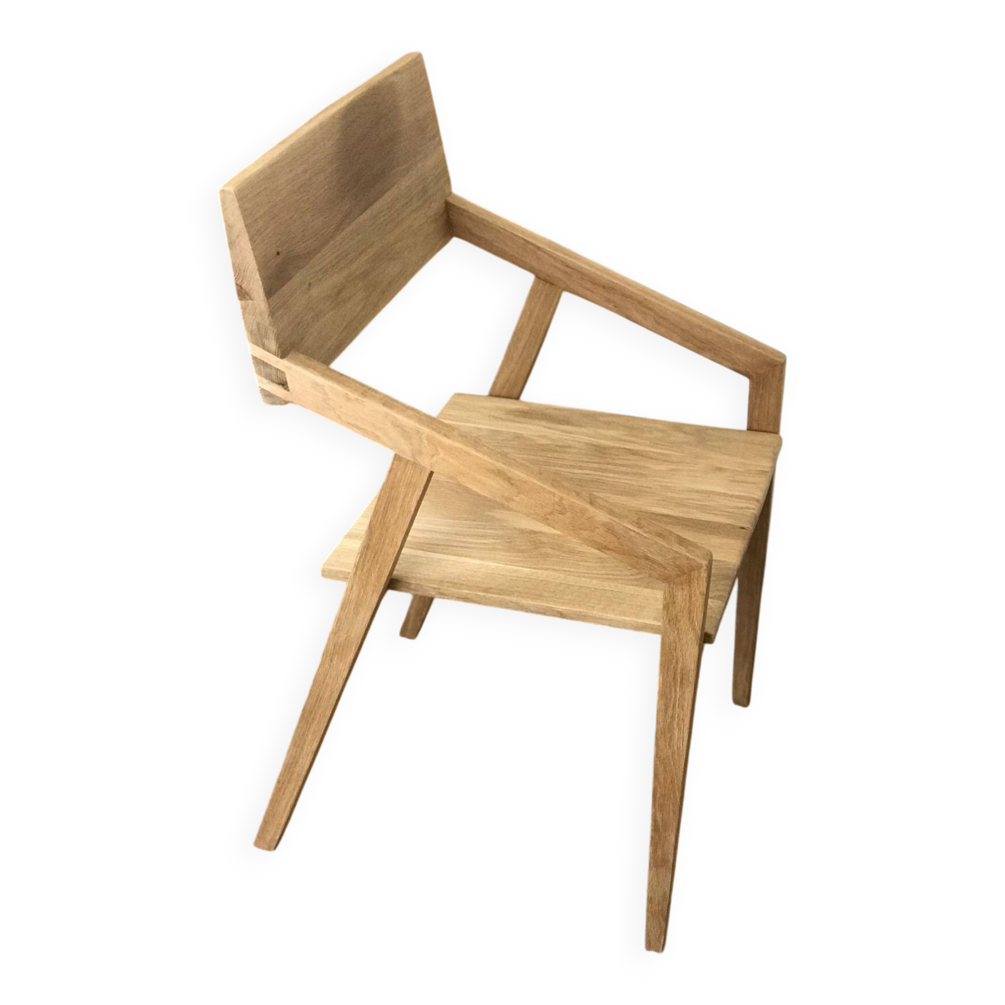 Set of 4 designer chairs in solid oak