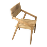 Set of 4 designer chairs in solid oak