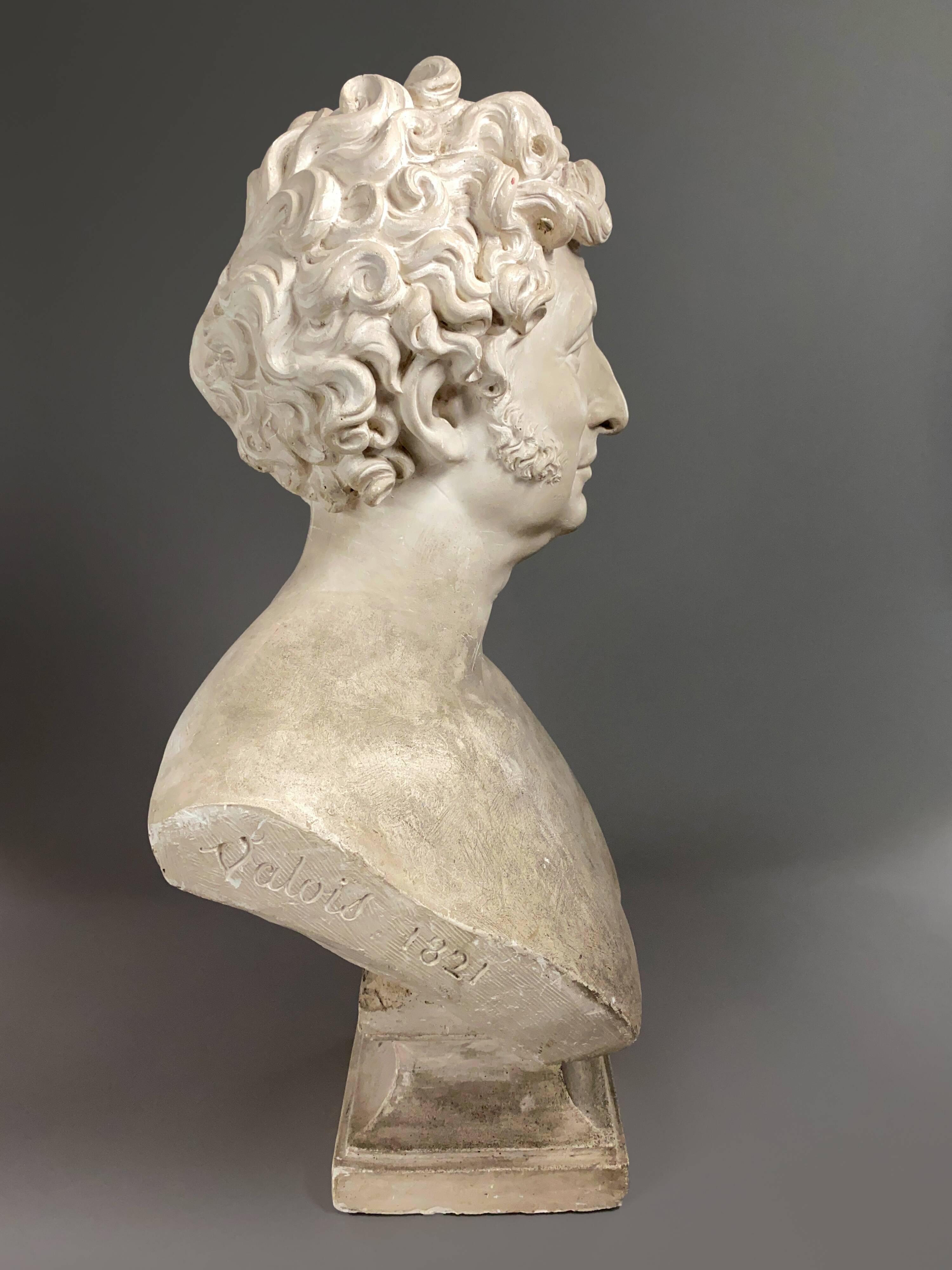 Plaster bust of a man