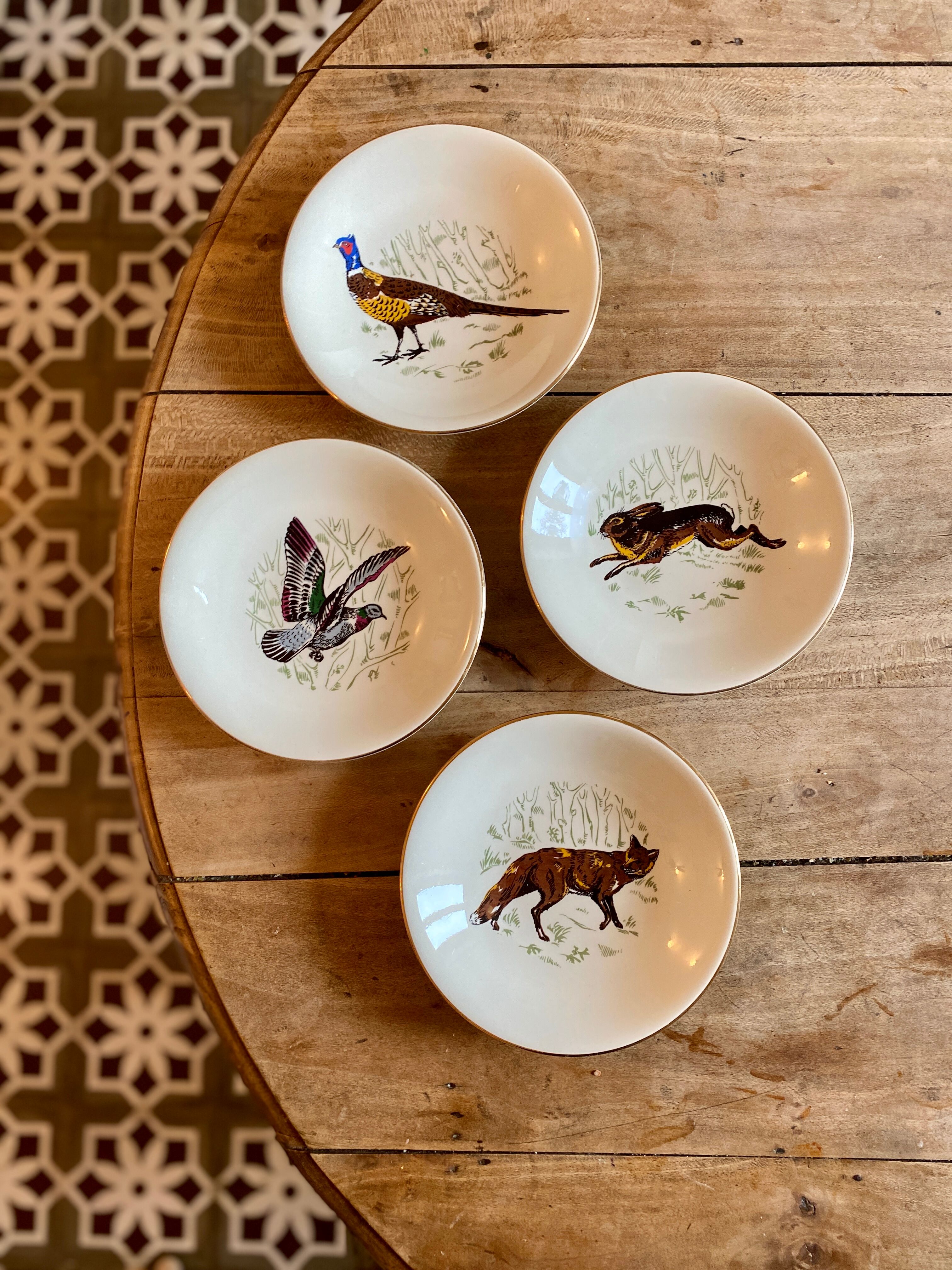 Set of 4 vintage hollow plates model Marly de Gien