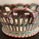 Fruit basket in fine polychrome earthenware KG Lunéville, 1900