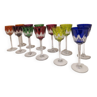 Set of 12 glasses signed baccarat