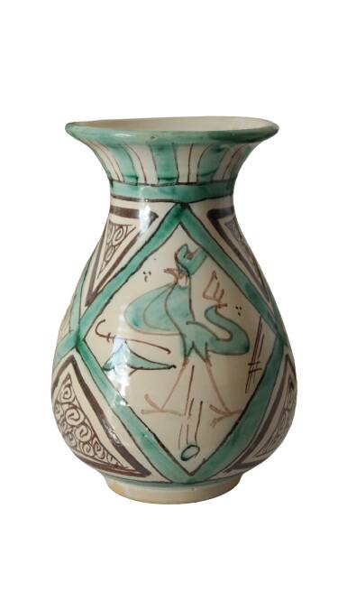 Spanish enamelled terracotta vase PUNTER 1960