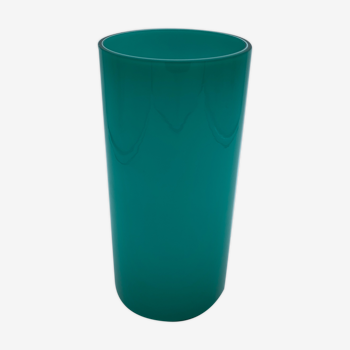 3-layer vintage Scandinavian-style opaline roll vase