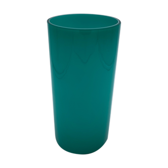 3-layer vintage Scandinavian-style opaline roll vase