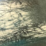 Oil painting & mixed techniques on framed canvas & signed by the artist.