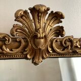 Old mirror louis Philippe Dore gold leaf pediment gilded fireplace