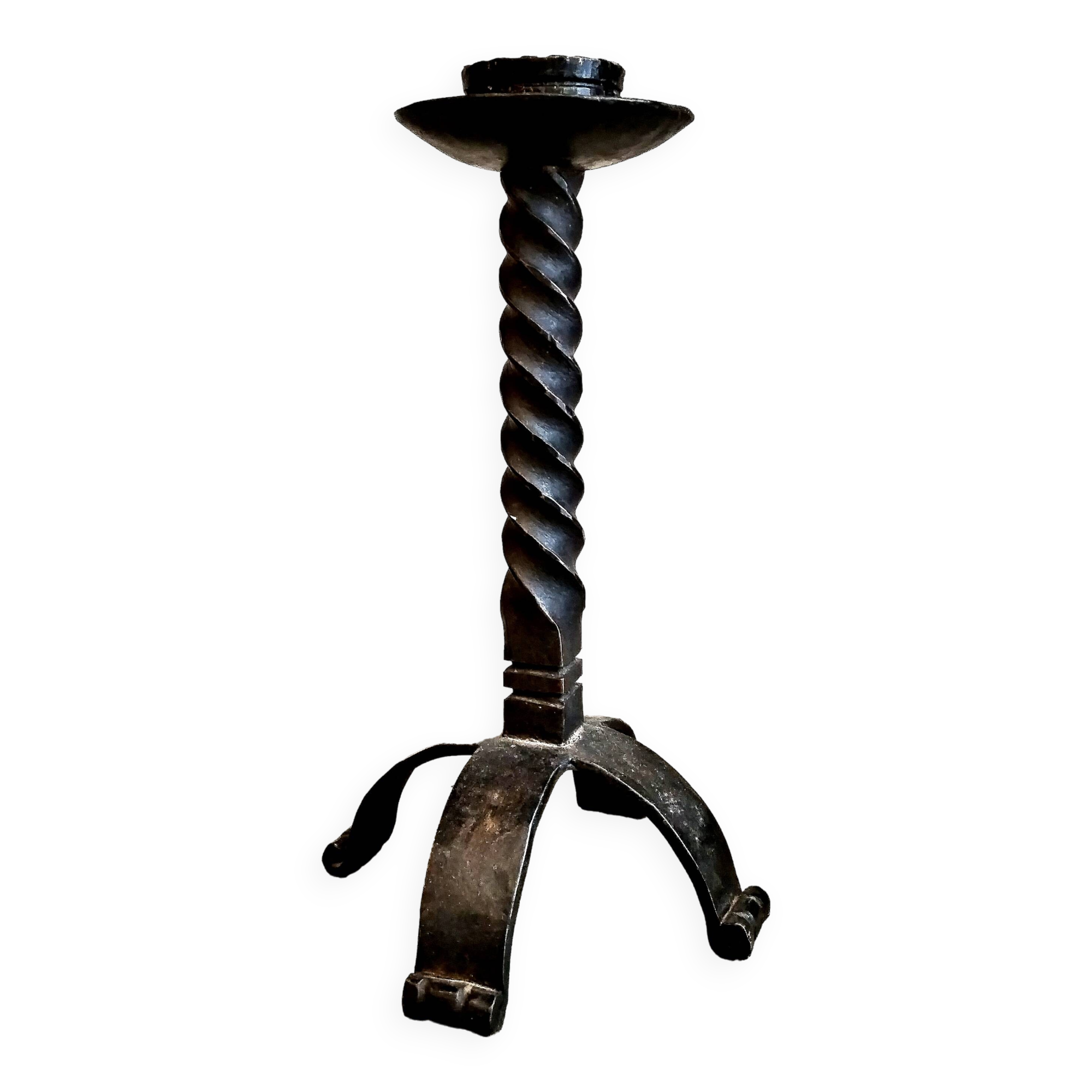 Scandinavian 1940s wrought iron candle holder by Einar Persson