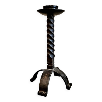 Scandinavian 1940s wrought iron candle holder by Einar Persson