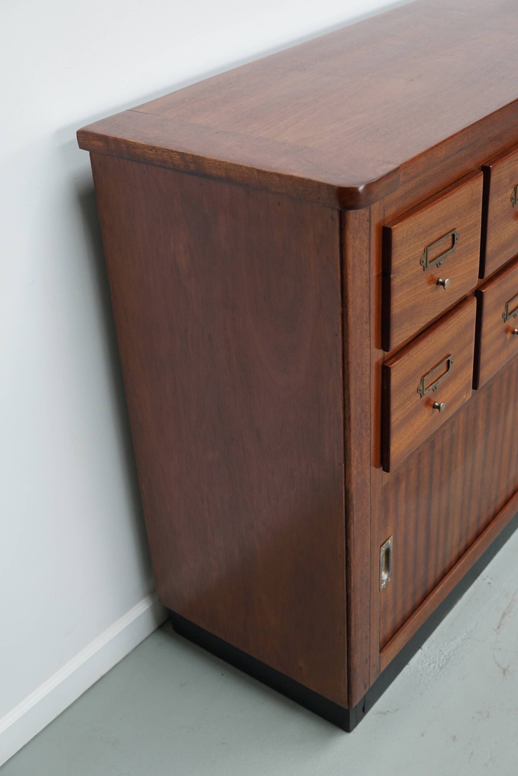 Vintage Mid-Century Dutch Hardwood Shop / Apothecary or Filing Cabinet