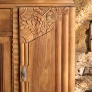 Art Deco buffet in carved walnut and black marble