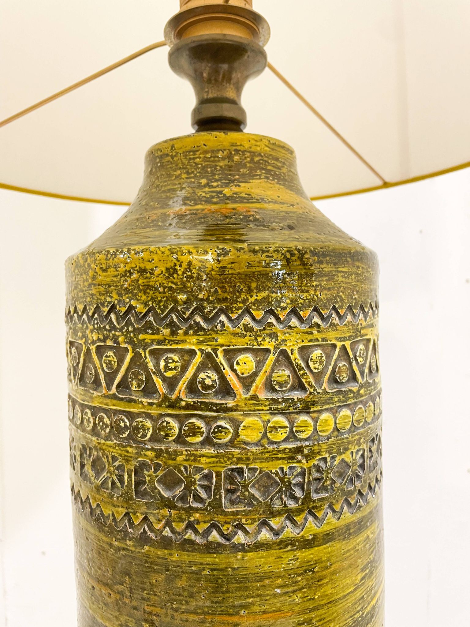 Lampe en céramique verte Bitossi, Italie milieu XXème