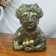 Clay sculpture of mother nature holding eggs, vintage modern figurative art