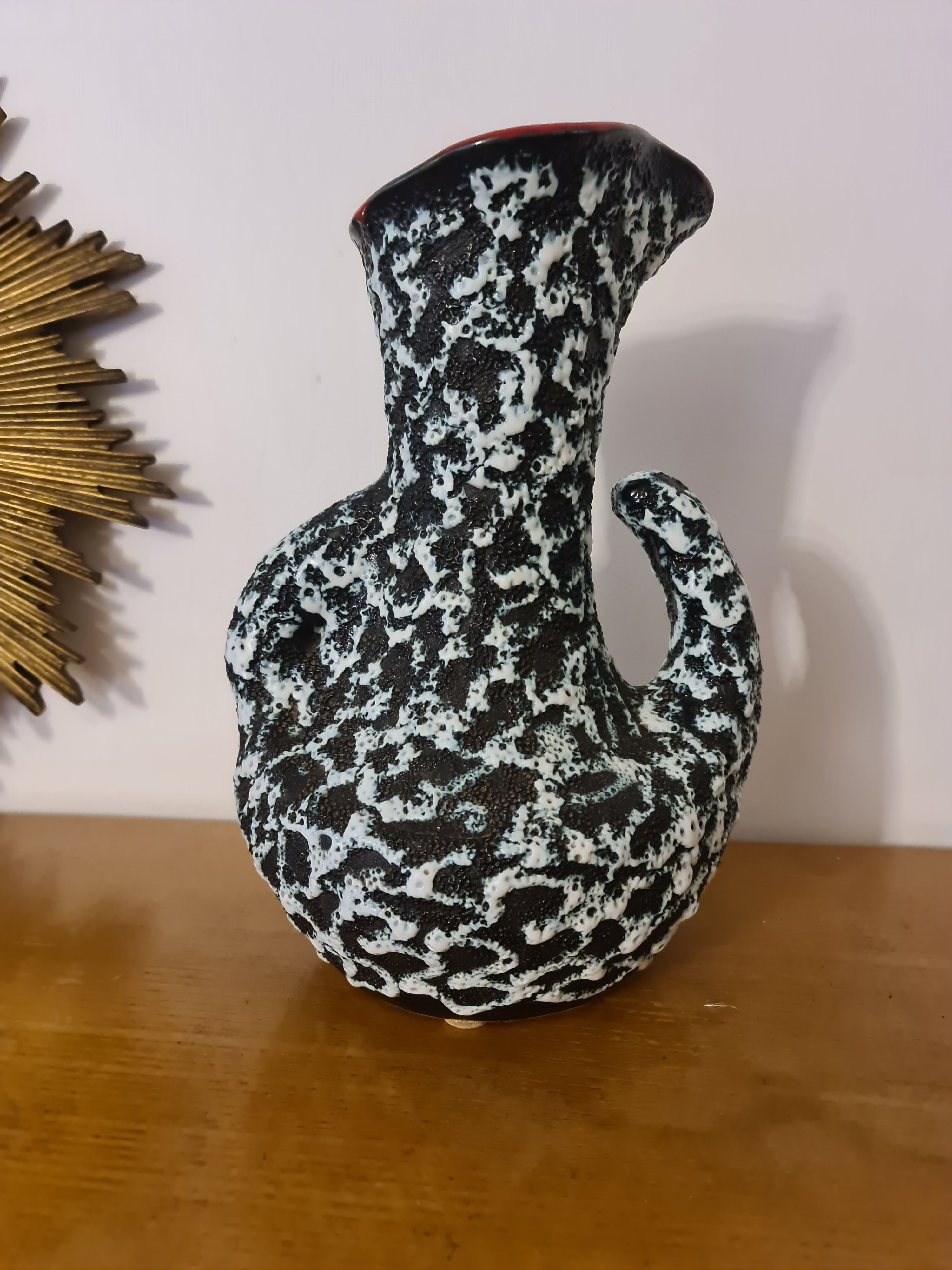 Ceramic vase Vallauris 1950 Lava Foam