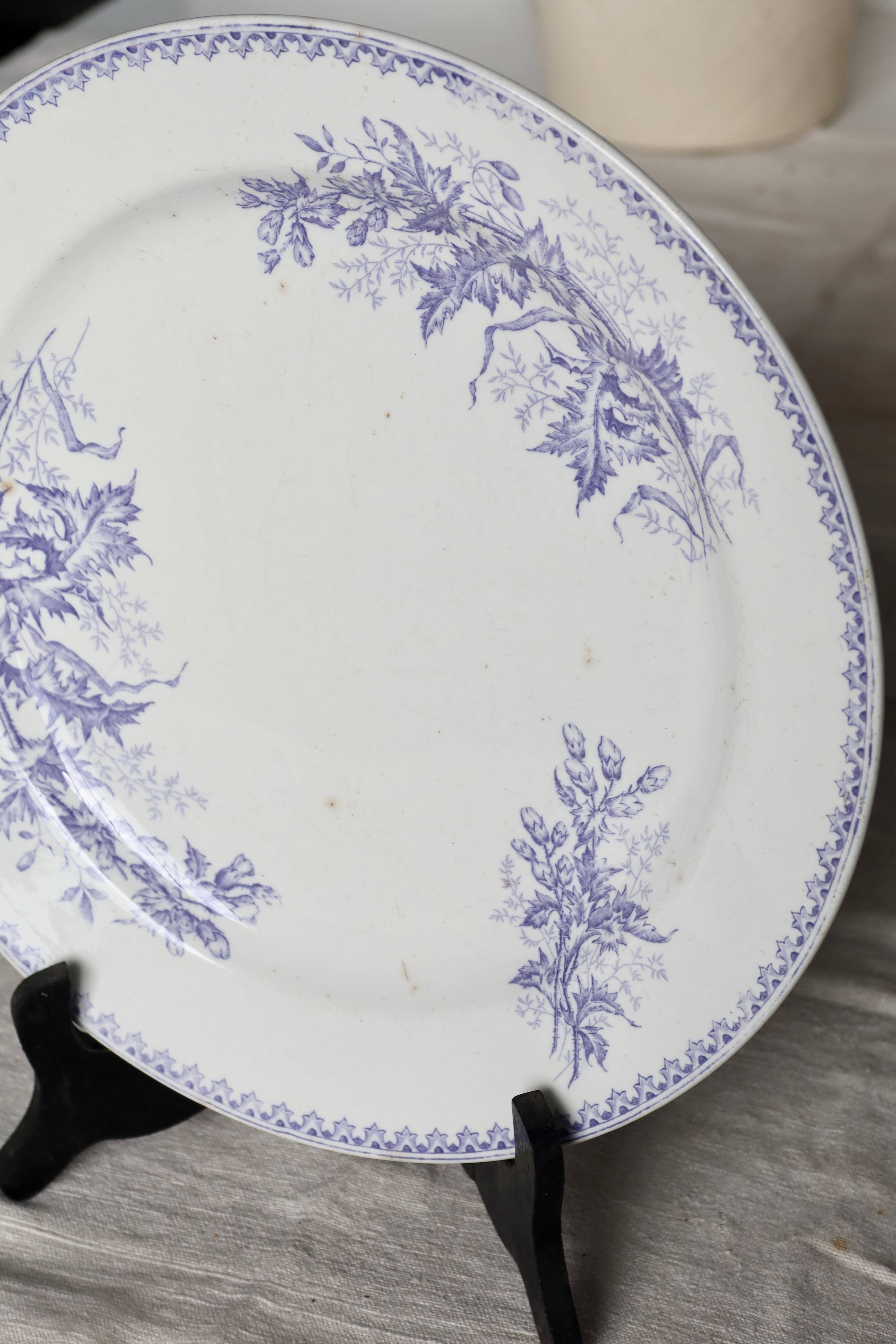 Antique earthenware serving dish from Société Céramique Maastricht – Floral decoration