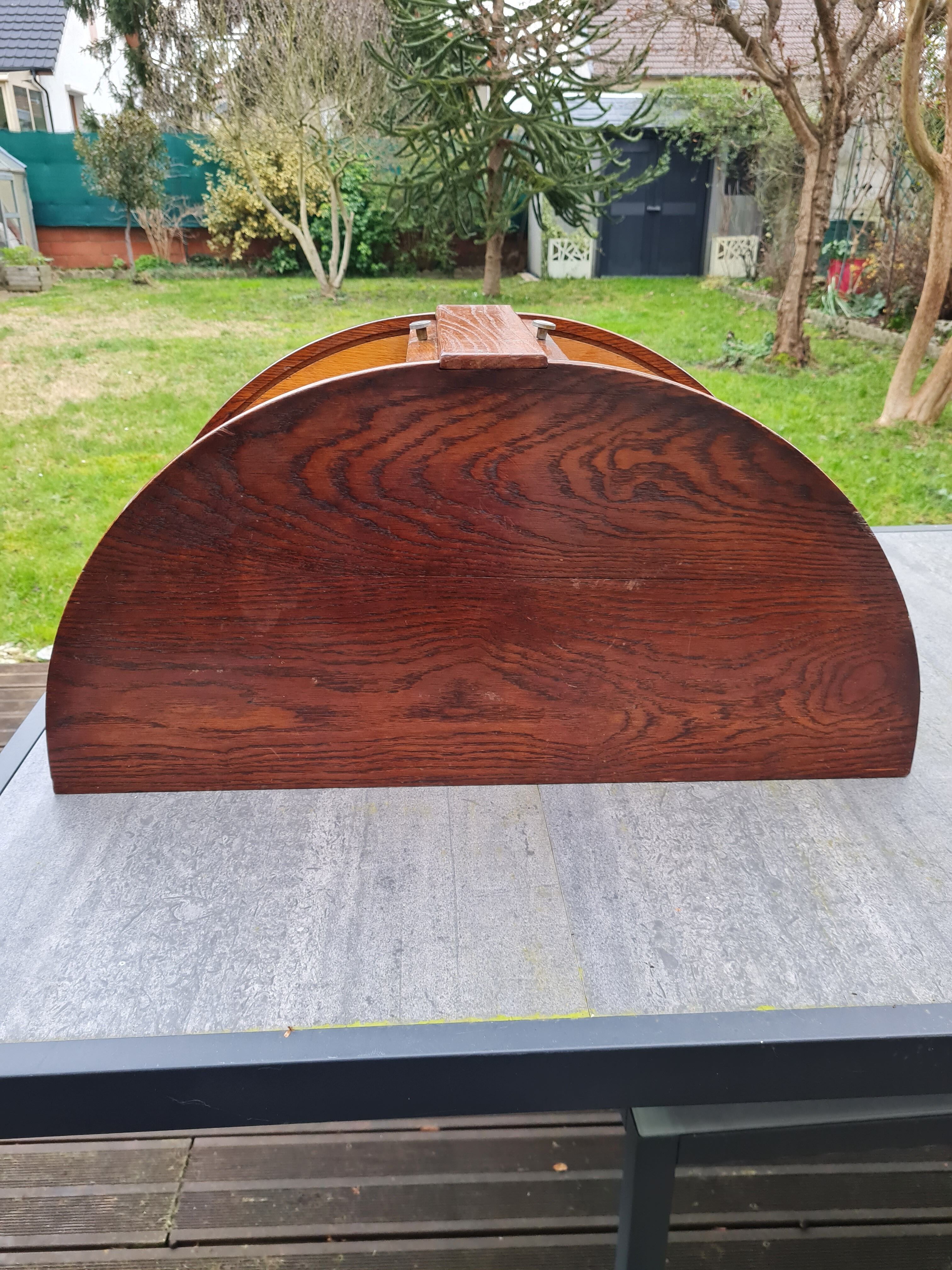 Trieurs de bureau demi cercle à rideau vintage en bois années 60