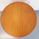 Guéridon vintage en bois clair des années 50 60