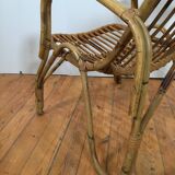 chaise longue italienne vintage en rotin