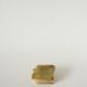 Vide-poche en onyx forme carreau vert et marron, 1970