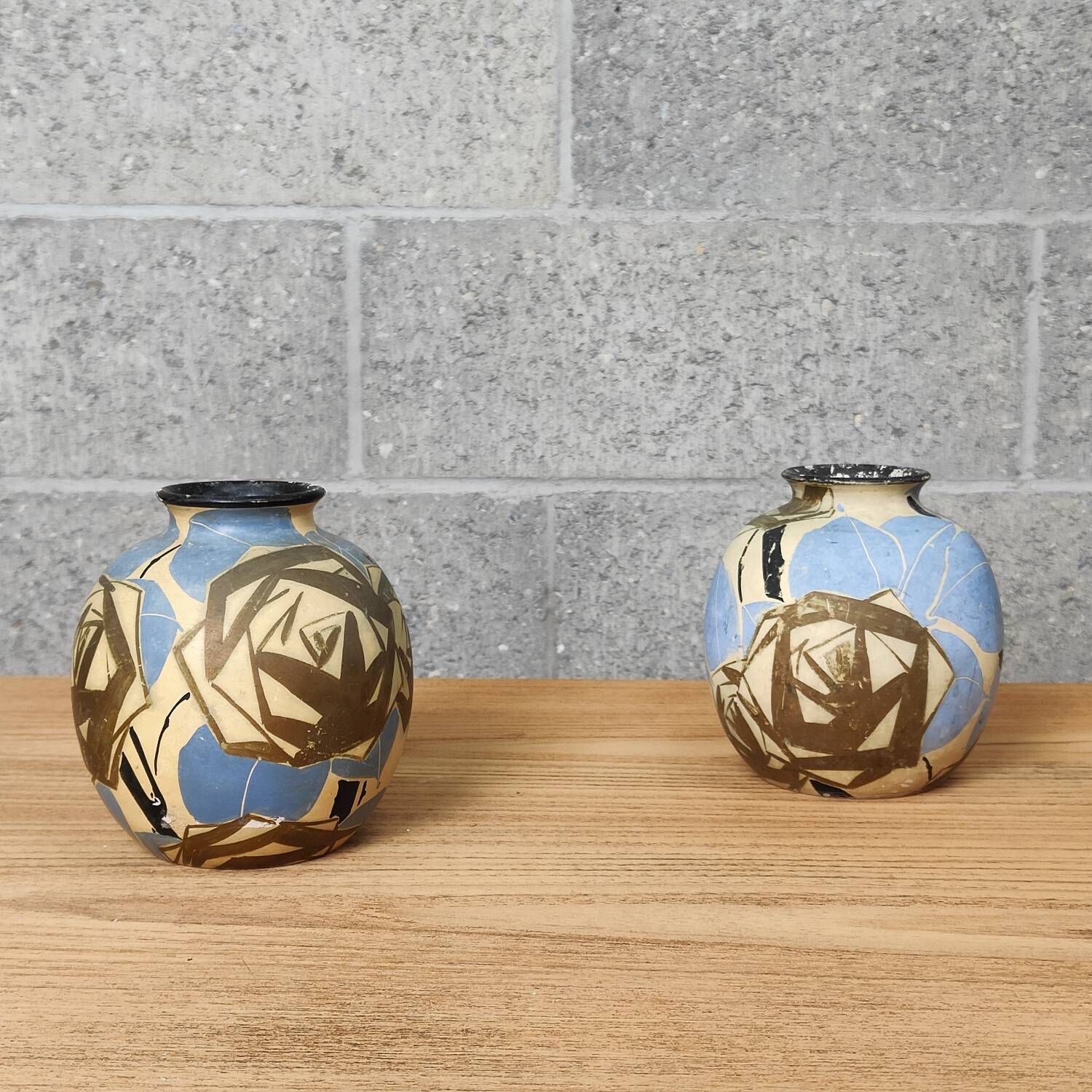 Pair of ceramic vases by Louis Giraud