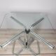 Table carrée vintage années 70 en métal chromé et verre design italien