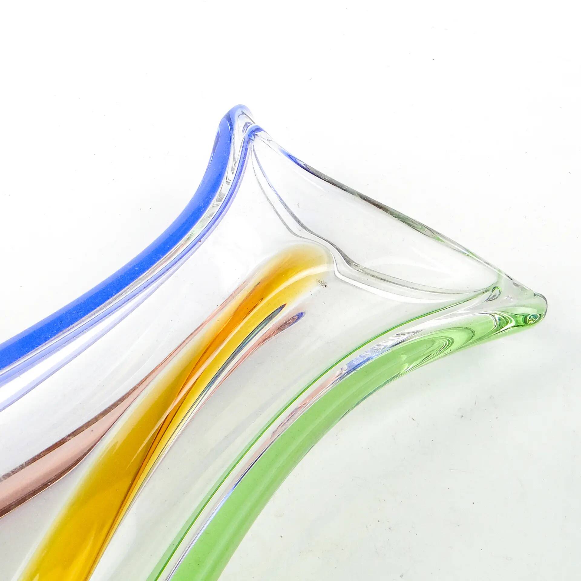 Vase, mid-century modern, glass, designed by H. Mahanovska, Czechoslovakia, 1960s