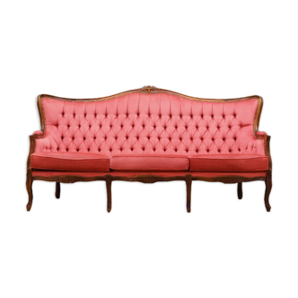 Pink velour sofa, Swedish design, 1980s