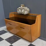 lowboard  with black glass top 1960s