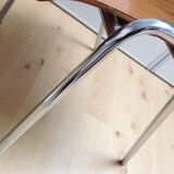 Multiplied wooden chair and chrome feet, vintage 60/70s