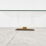 Lucite and brass arch coffee table, 1970s