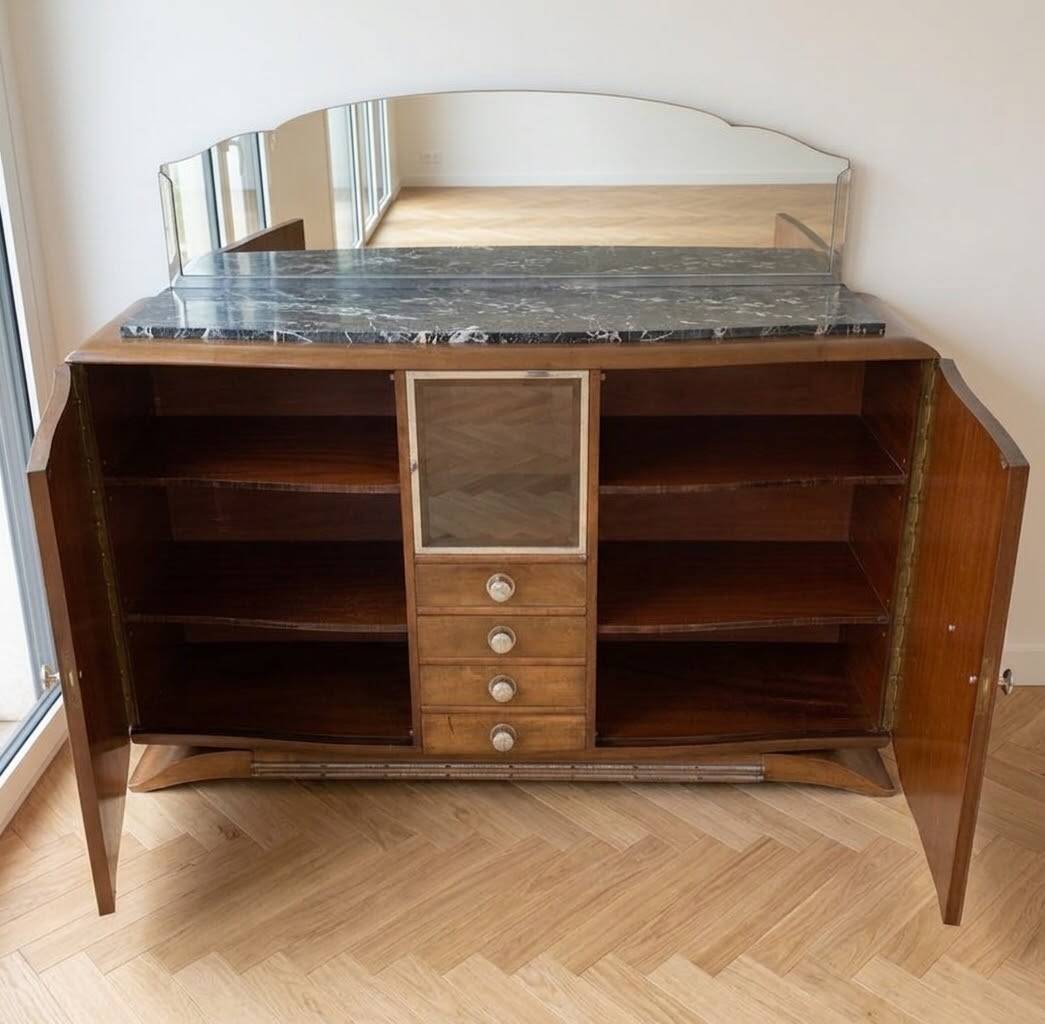 Buffet Art Déco bois et marbre