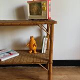 Vintage rattan shelf, console