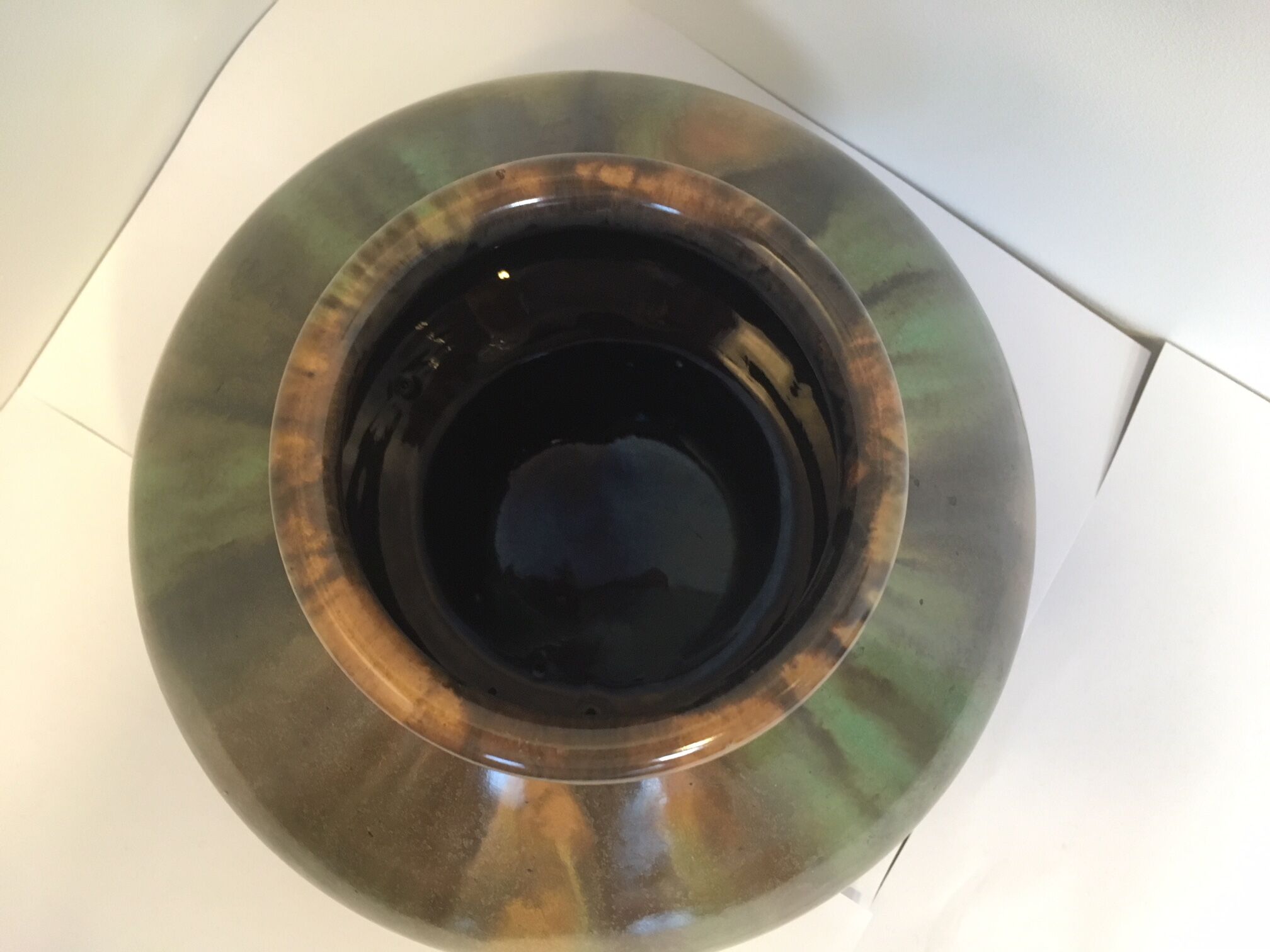 Stoneware vase flamed art nouveau pottery of bouffioulx 9528