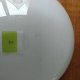 Large half-globe lampshade in white opaline.