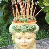 Anthropomorphic pot cache in traditional majolica of Caltagirone