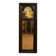 Dark wood trumeau with a mirror and landscape painting.