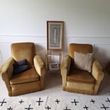 Pair of velvet armchairs