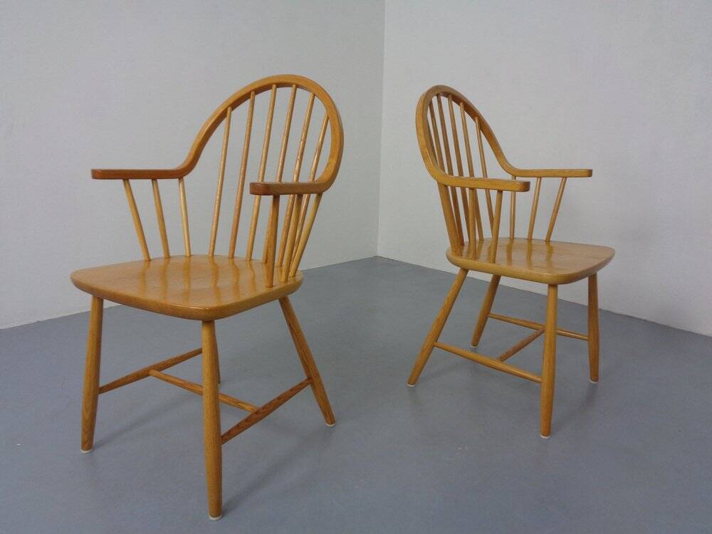 Set of oak armchairs by Erik Ole Jørgensen for Tarm Stole Møbelfabrik.