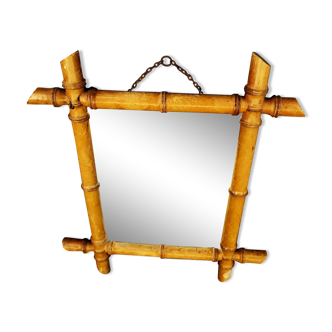 Vintage bamboo mirror