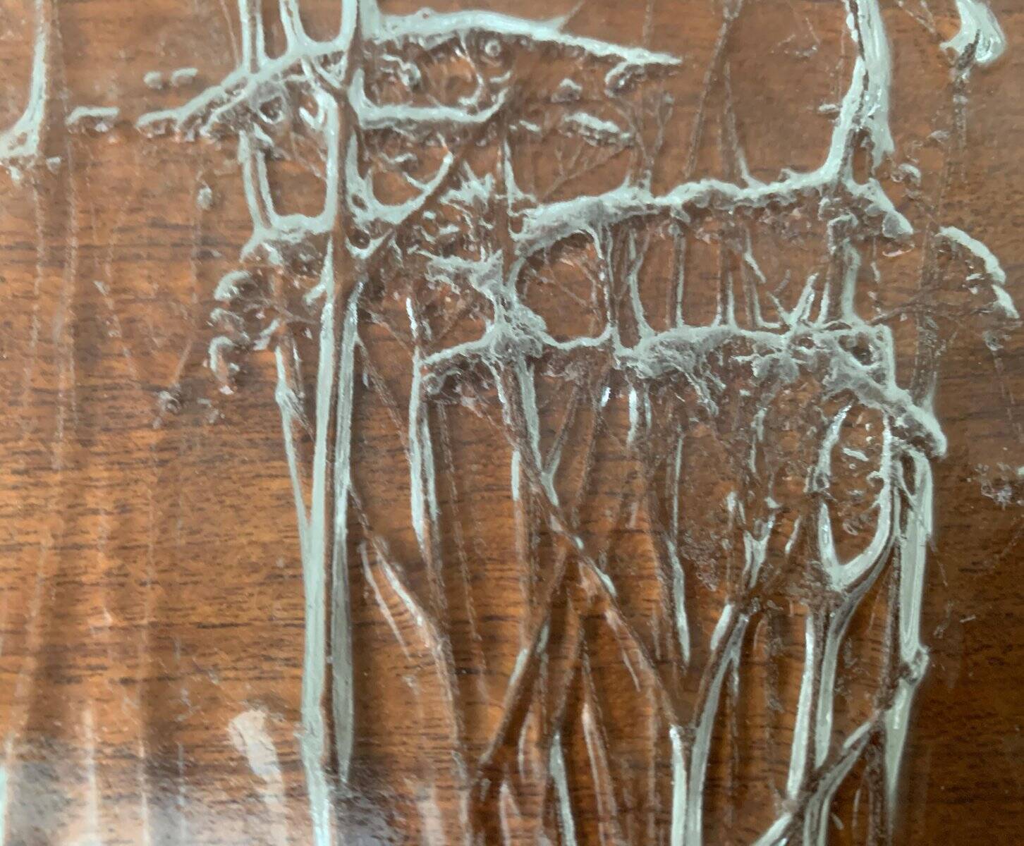 Large Finnish Glass Plate from the Mid-Century by Kaija Aarikka for Humppila