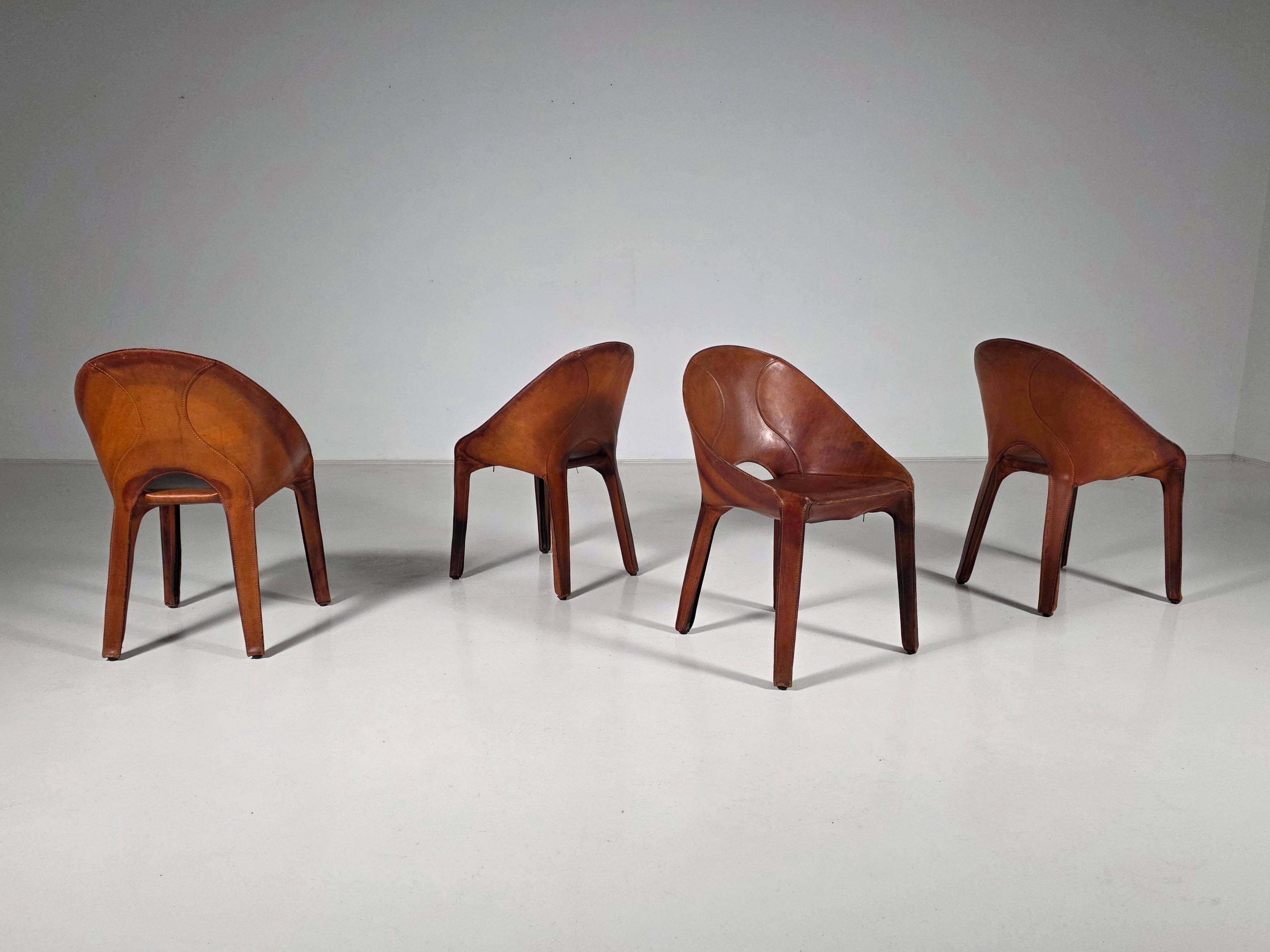 Set of four "Lira e Liuto" chairs by Mario Bellini for Cassina, Italy, 1980s.