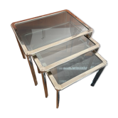Chrome nesting tables designed and produced by Fratelli Orsenigo.