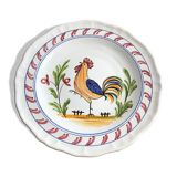 Old decorative plate Quimper France style ceramic vintage rooster design