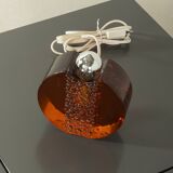 Sculptural table lamp by Doria Leuchten, space age, orange glass, Germany, 1970s